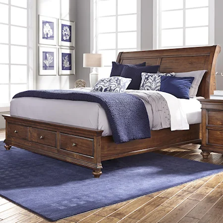 King Sleigh Bed with Storage